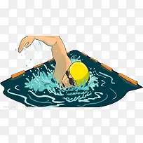 简约卡通游泳插画-空若网 简约卡通游泳插画-空若网