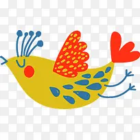 夏日卡通手绘插画鸟-空若网 夏日卡通手绘插画鸟-空若网