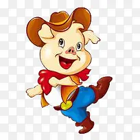 卡通可爱牛仔猪-空若网 卡通可爱牛仔猪-空若网