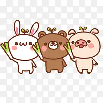 兔熊猪卡通动物-空若网 兔熊猪卡通动物-空若网