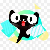 手绘可爱购物天猫-空若网 手绘可爱购物天猫-空若网