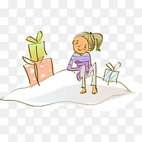 卡通插画人物礼物盒-空若网 卡通插画人物礼物盒-空若网