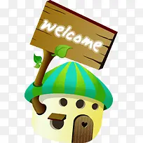 矢量卡通小房子欢迎素材-空若网 矢量卡通小房子欢迎素材-空若网