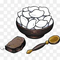 插画饺子加一块面包-空若网 插画饺子加一块面包-空若网