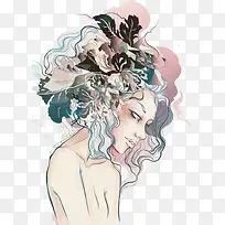 清晰炫酷少女插画-空若网 清晰炫酷少女插画-空若网