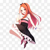 活泼橙色发卡通少女-空若网 活泼橙色发卡通少女-空若网