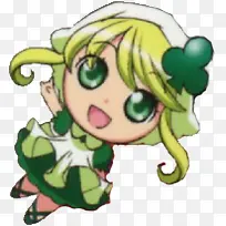 绿色可爱少女Q版-空若网 绿色可爱少女Q版-空若网