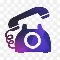 矢量手绘彩色渐变老式电话图标-空若网 矢量手绘彩色渐变老式电话图标-空若网