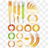 彩色手绘麦穗图标-空若网 彩色手绘麦穗图标-空若网