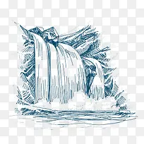 手绘瀑布-空若网 手绘瀑布-空若网