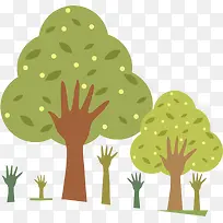 卡通手相大树-空若网 卡通手相大树-空若网