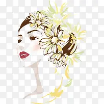 手绘花 女人-空若网 手绘花 女人-空若网