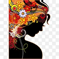 时尚女人头像彩绘-空若网 时尚女人头像彩绘-空若网