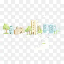 手绘建筑图案样式-空若网 手绘建筑图案样式-空若网