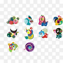 可爱卡通十二生肖-空若网 可爱卡通十二生肖-空若网