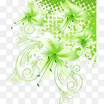 绿色手绘花卉背景-空若网 绿色手绘花卉背景-空若网