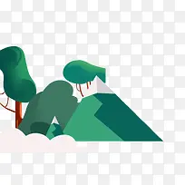 卡通扁平山小树-空若网 卡通扁平山小树-空若网