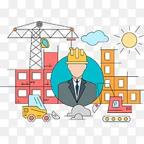 载体构建工地矢量素材-空若网 载体构建工地矢量素材-空若网