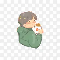 吃着食物的小男孩-空若网 吃着食物的小男孩-空若网