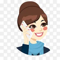 矢量卡通简洁扁平化接电话的人-空若网 矢量卡通简洁扁平化接电话的人-空若网