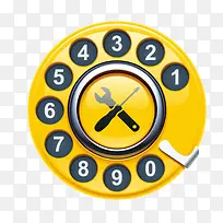 黄色质感复古电话拨号-空若网 黄色质感复古电话拨号-空若网