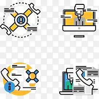 矢量手绘扁平电话连线-空若网 矢量手绘扁平电话连线-空若网