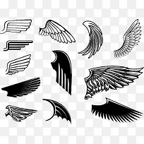 手绘黑色翅膀-空若网 手绘黑色翅膀-空若网