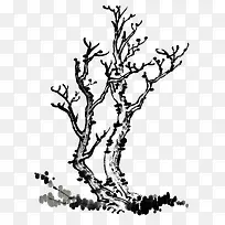 手绘的水墨树-空若网 手绘的水墨树-空若网