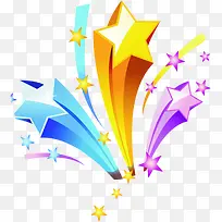 手绘彩色星星展架-空若网 手绘彩色星星展架-空若网