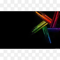 七彩色线条的星星-空若网 七彩色线条的星星-空若网