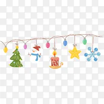 手绘彩色圣诞节装饰-空若网 手绘彩色圣诞节装饰-空若网