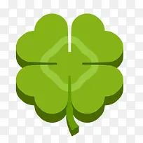 绿色质感立体四叶草-空若网 绿色质感立体四叶草-空若网