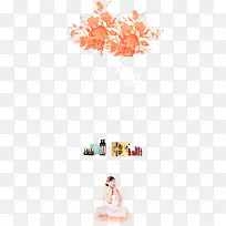 橙色花朵手绘图片-空若网 橙色花朵手绘图片-空若网