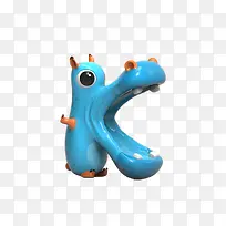 卡通矢量三维动物字母PNG图-空若网 卡通矢量三维动物字母PNG图-空若网