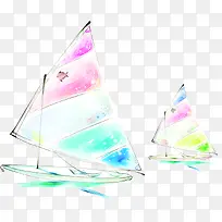 手绘艺术帆船水彩-空若网 手绘艺术帆船水彩-空若网