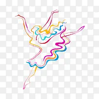 彩色线条跳舞女孩-空若网 彩色线条跳舞女孩-空若网