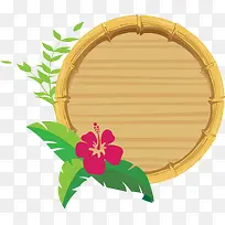 鲜花竹边框矢量图-空若网 鲜花竹边框矢量图-空若网