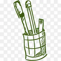 手绘卡通可爱笔筒-空若网 手绘卡通可爱笔筒-空若网