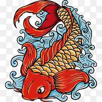 矢量红色鱼-空若网 矢量红色鱼-空若网