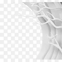 白色卡通创意树枝造型-空若网 白色卡通创意树枝造型-空若网