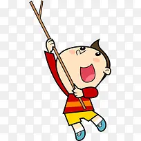 拿树枝的男孩卡通淘宝促销-空若网 拿树枝的男孩卡通淘宝促销-空若网