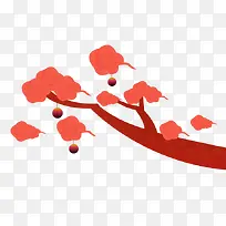 水彩红色云彩树枝上的云-空若网 水彩红色云彩树枝上的云-空若网