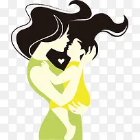 手绘卡通母女图案-空若网 手绘卡通母女图案-空若网