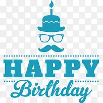 手绘蓝色生日快乐字母-空若网 手绘蓝色生日快乐字母-空若网