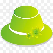 手绘黄绿色时尚帽子-空若网 手绘黄绿色时尚帽子-空若网