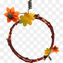树枝花朵圆环相框-空若网 树枝花朵圆环相框-空若网