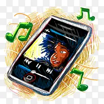 卡通手绘手机音乐-空若网 卡通手绘手机音乐-空若网
