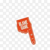 橘色卡通手指图标-空若网 橘色卡通手指图标-空若网