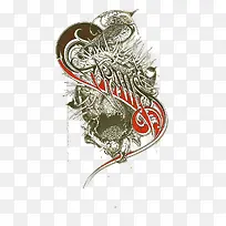 军绿色民族图案插画-空若网 军绿色民族图案插画-空若网