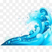 卡通浪花背景矢量素材-空若网 卡通浪花背景矢量素材-空若网